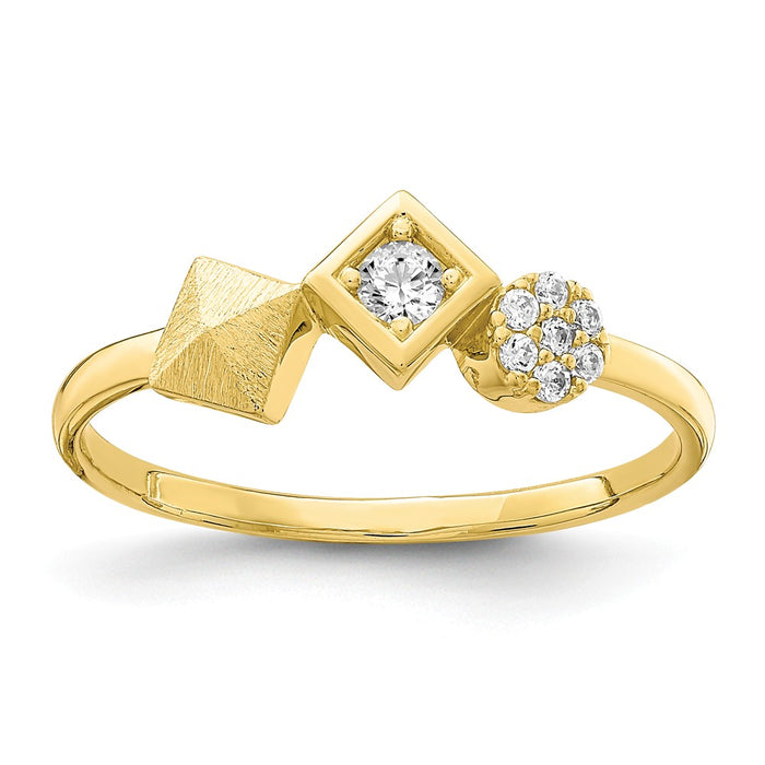 10k Yellow Gold CZ Ring, Size: 7