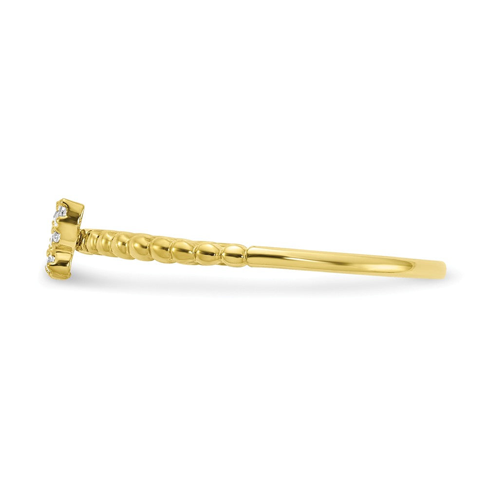 10k Yellow Gold Butterfly CZ Ring, Size: 7