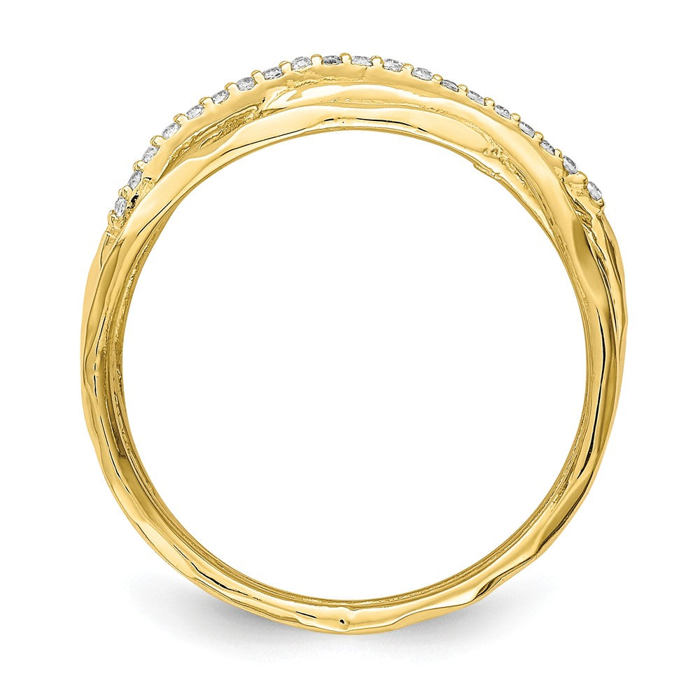 10k Yellow Gold CZ Ring, Size: 7