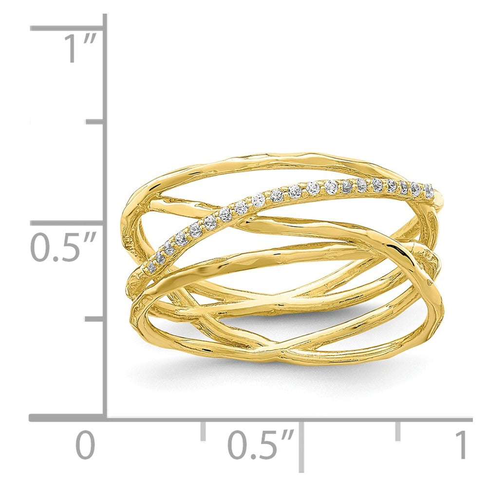 10k Yellow Gold CZ Ring, Size: 7