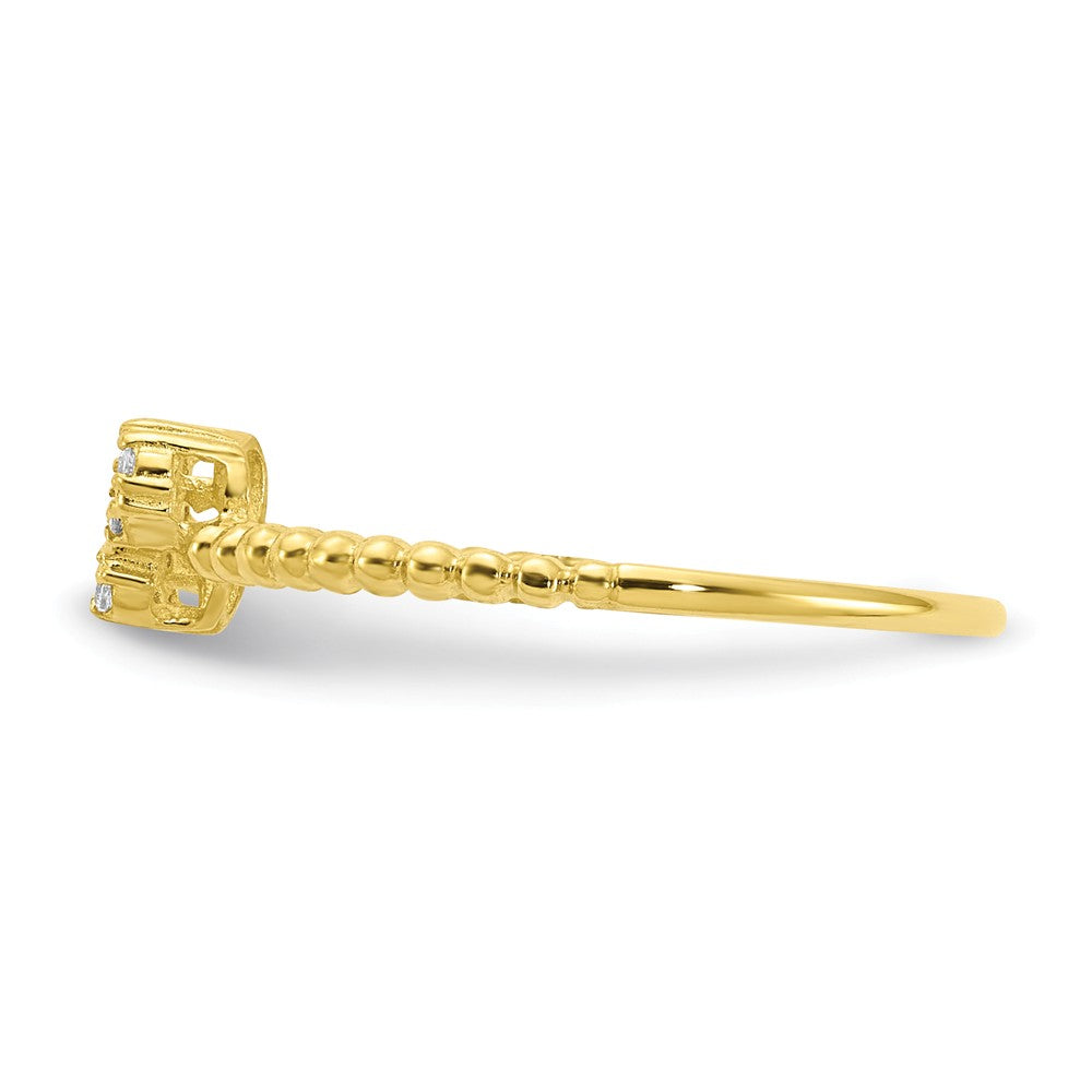 10k Yellow Gold Butterfly CZ Ring, Size: 7