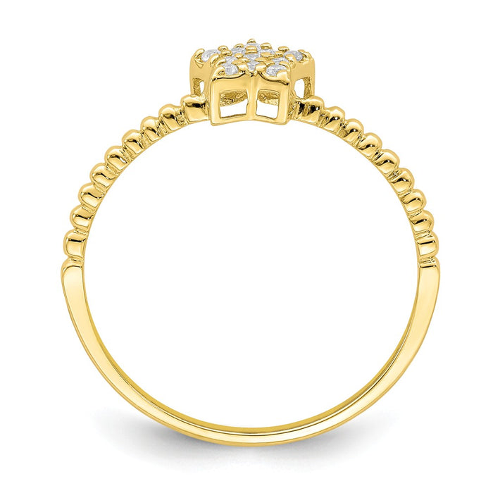 10k Yellow Gold Yellow Gold Star CZ Ring, Size: 7