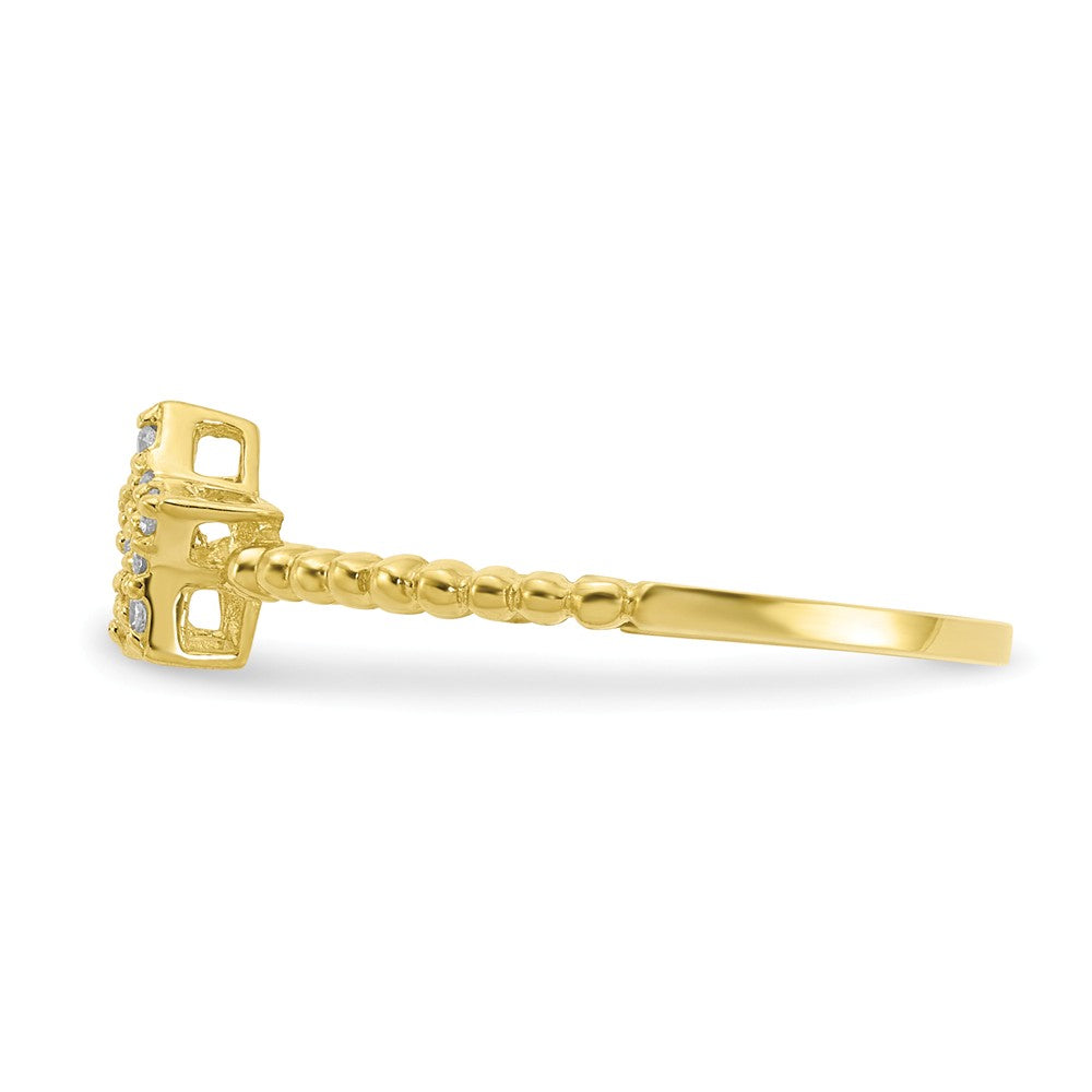 10k Yellow Gold Yellow Gold Star CZ Ring, Size: 7