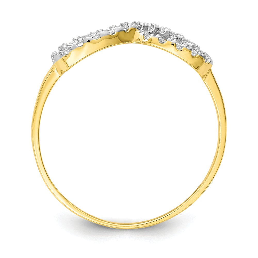 10k Yellow Gold CZ Infinity Ring, Size: 7.25