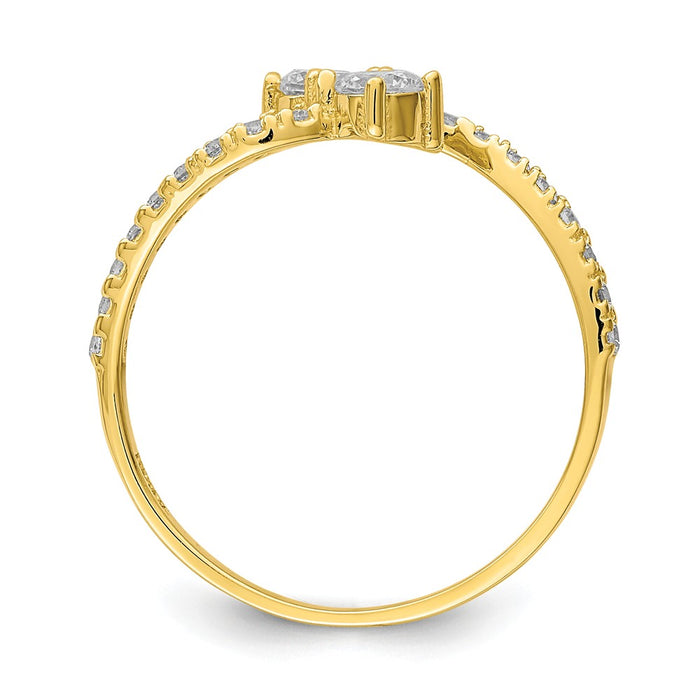 10k Yellow Gold CZ Fancy Ring, Size: 6.75