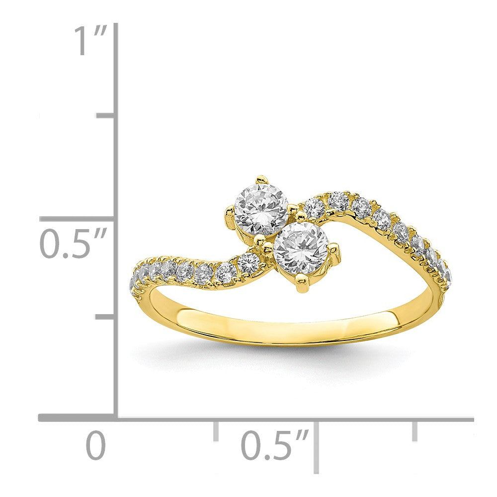 10k Yellow Gold CZ Fancy Ring, Size: 6.75