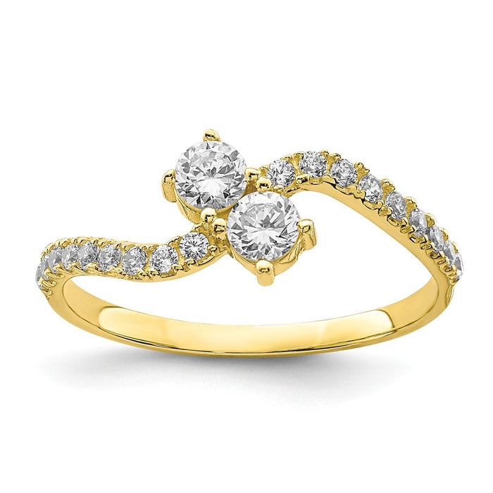 10k Yellow Gold CZ Fancy Ring, Size: 6.75