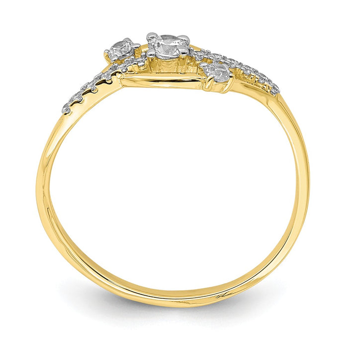 10k Yellow Gold CZ Fancy Ring, Size: 7.5