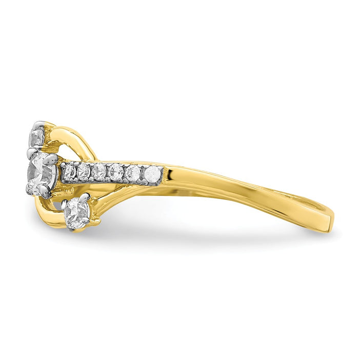 10k Yellow Gold CZ Fancy Ring, Size: 7.5