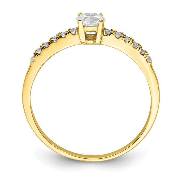 10k Yellow Gold CZ Fancy Ring, Size: 7