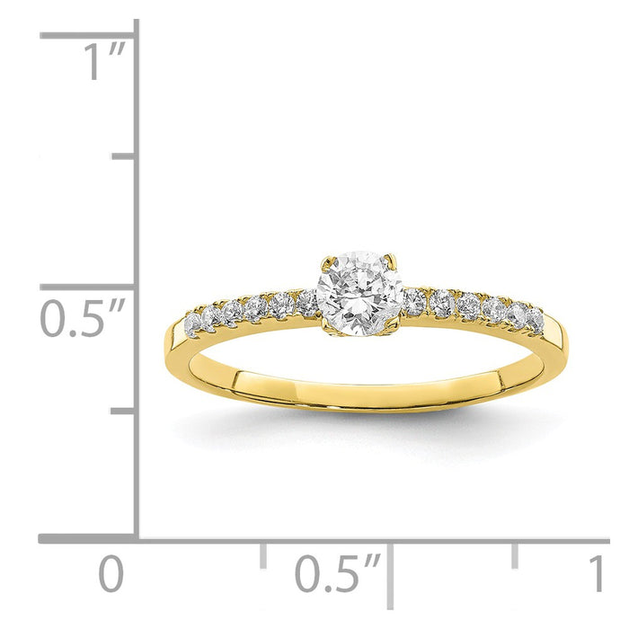 10k Yellow Gold CZ Fancy Ring, Size: 7