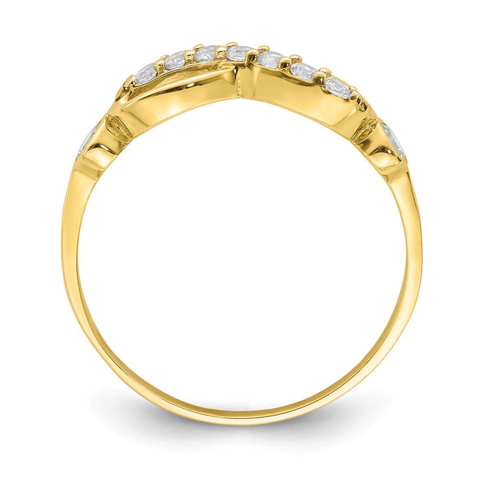 10k Yellow Gold CZ Infinity Ring, Size: 7.25