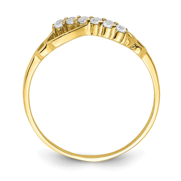 10k Yellow Gold CZ Infinity Ring, Size: 7