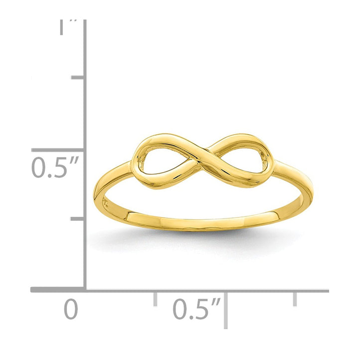 10k Yellow Gold Ininfity Ring, Size: 7.25