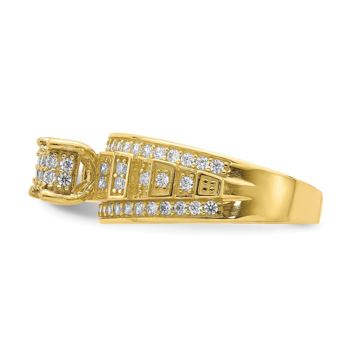 10k Yellow Gold CZ Micropave Ring, Size: 7