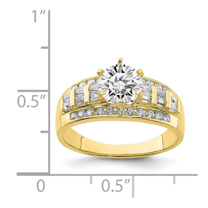 10k Yellow Gold CZ Micropave Ring, Size: 7.5