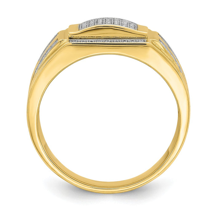 10k Yellow Gold Men's CZ Signet Ring, Size: 10.5