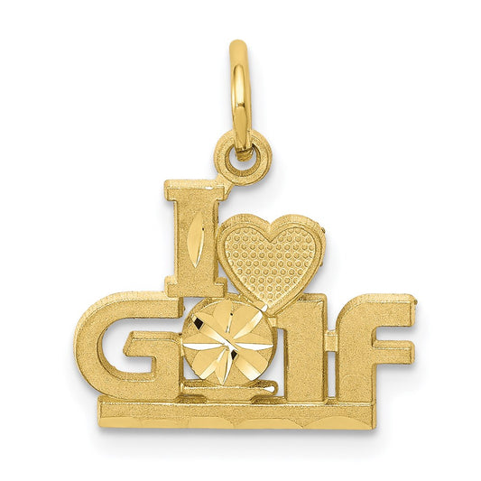 Million Charms 10K Yellow Gold Themed Sports Golf Charm