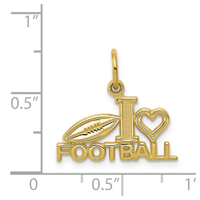 Million Charms 10K Yellow Gold Themed Sports Football Charm