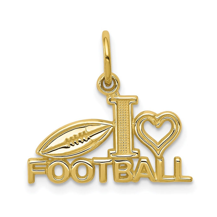 Million Charms 10K Yellow Gold Themed Sports Football Charm