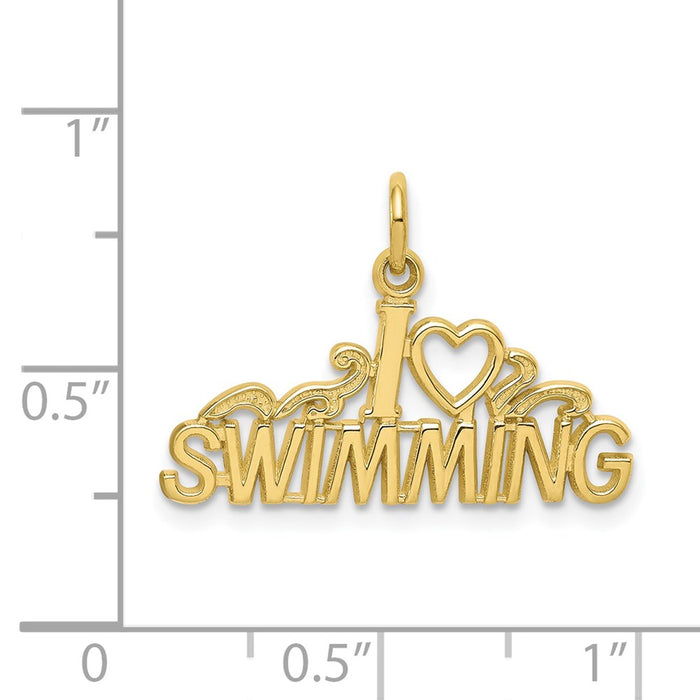 Million Charms 10K Yellow Gold Themed Swimming Charm