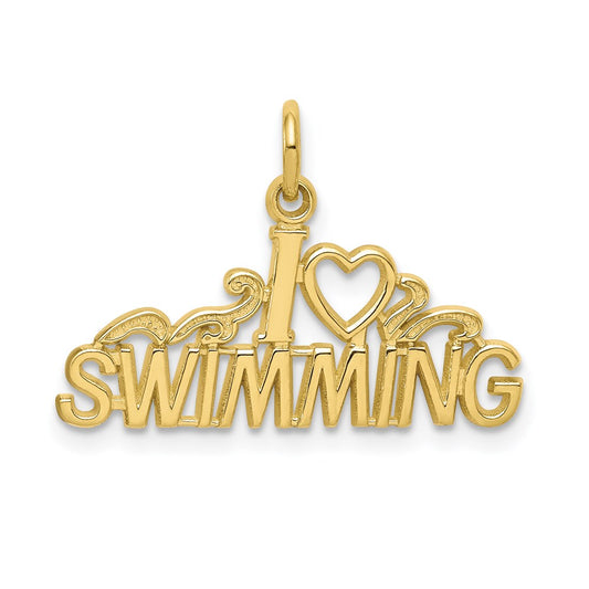 Million Charms 10K Yellow Gold Themed Swimming Charm