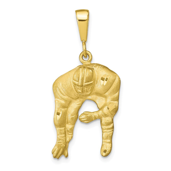 Million Charms 10K Yellow Gold Themed Sports Football Charm
