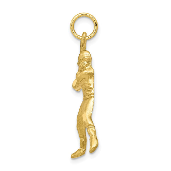 Million Charms 10K Yellow Gold Themed Sports Baseball Charm