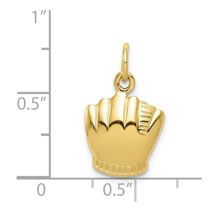 Million Charms 10K Yellow Gold Themed Sports Baseball Charm