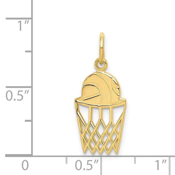 Million Charms 10K Yellow Gold Themed Sports Basketball Charm