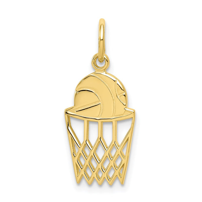 Million Charms 10K Yellow Gold Themed Sports Basketball Charm