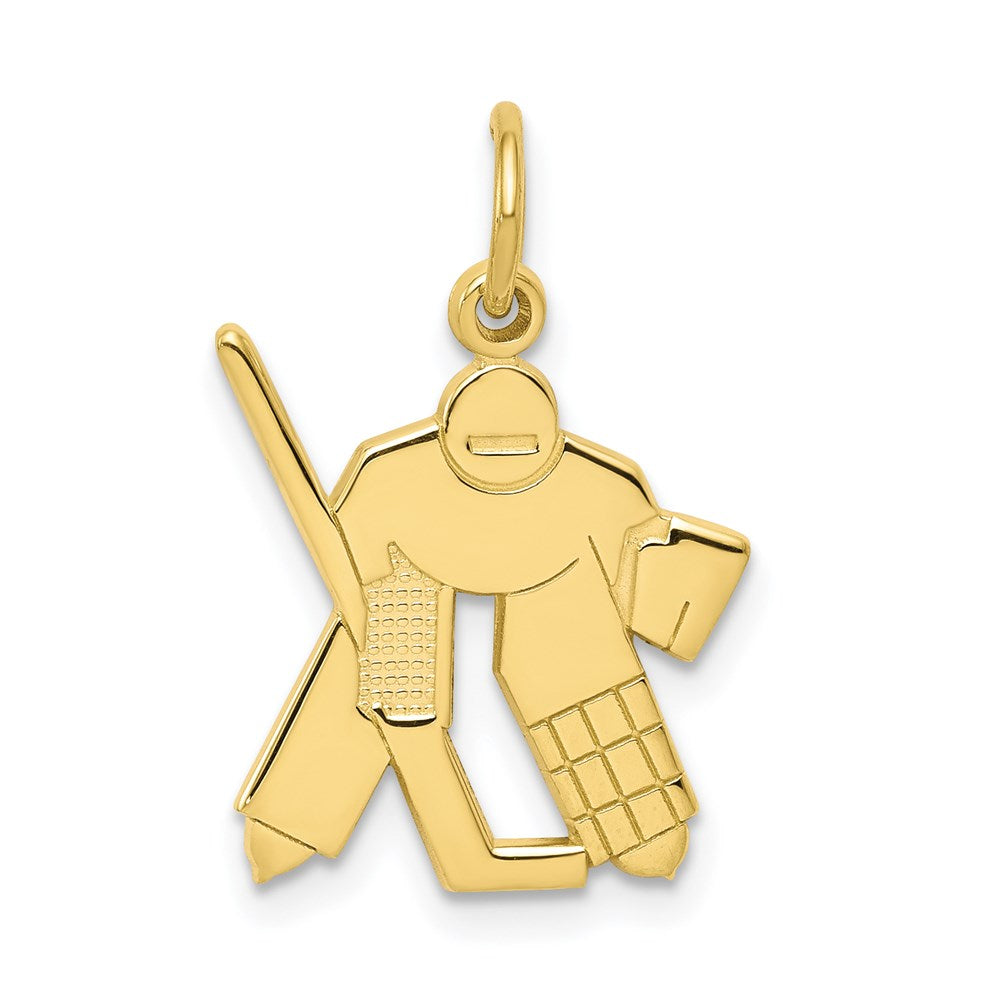 Million Charms 10K Yellow Gold Themed Sports Hockey Charm