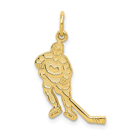 Million Charms 10K Yellow Gold Themed Sports Hockey Charm