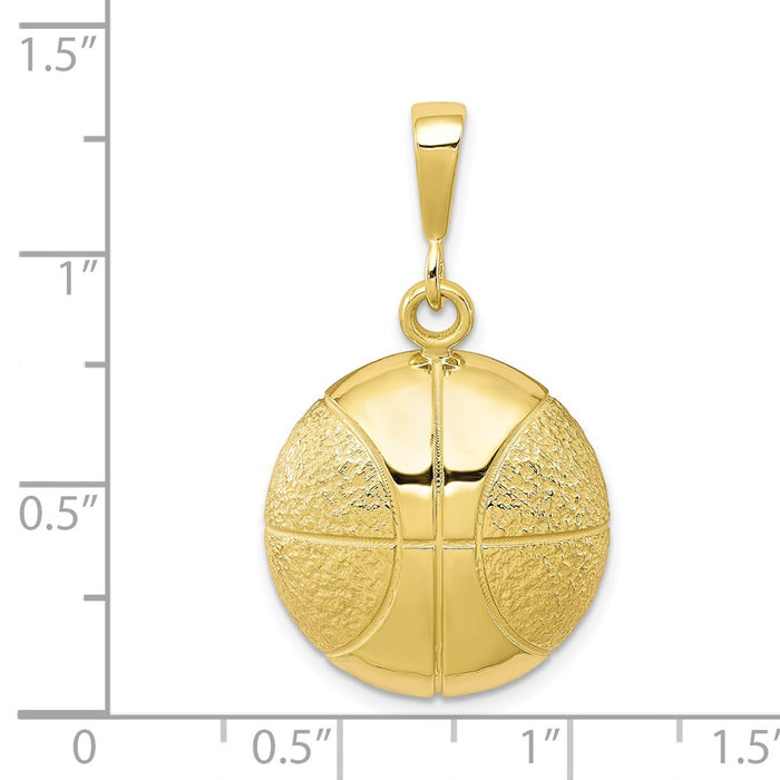 Million Charms 10K Yellow Gold Themed Sports Basketball Charm