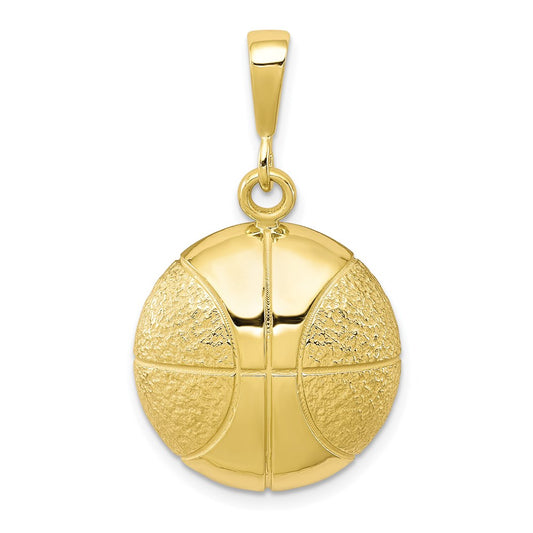 Million Charms 10K Yellow Gold Themed Sports Basketball Charm
