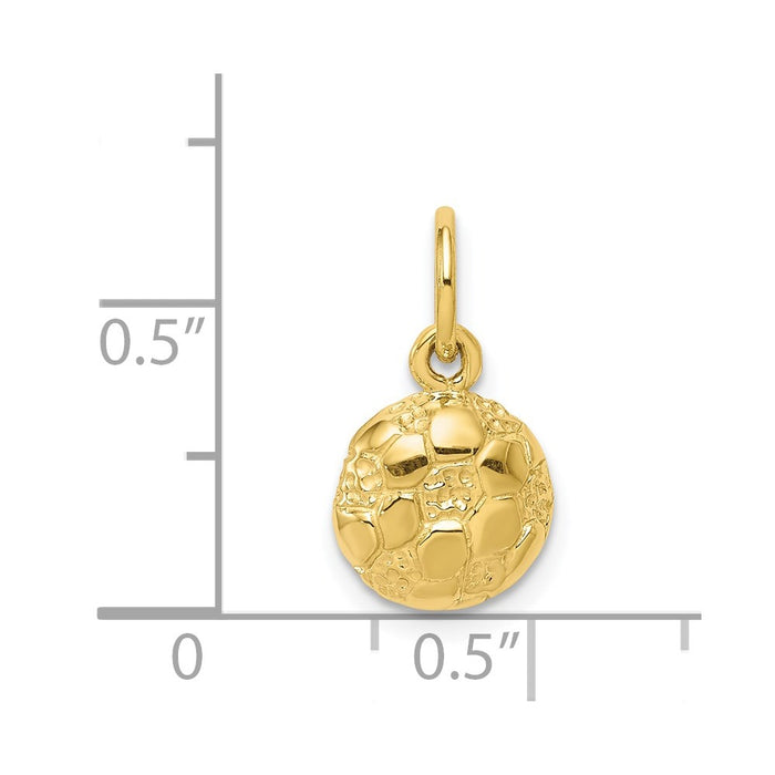 Million Charms 10K Yellow Gold Themed Sports Soccer Charm