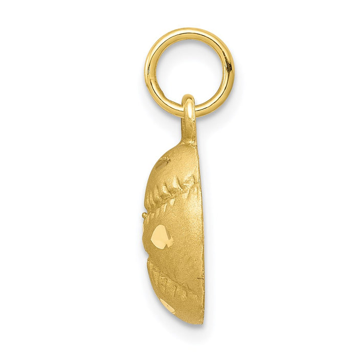 Million Charms 10K Yellow Gold Themed Sports Baseball Charm