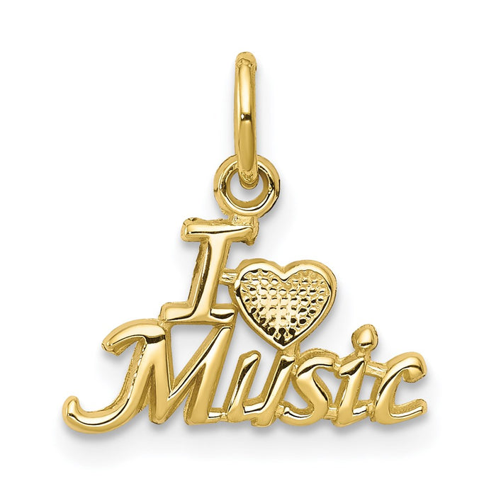 Million Charms 10K Yellow Gold Themed Talking - I Love Music Charm