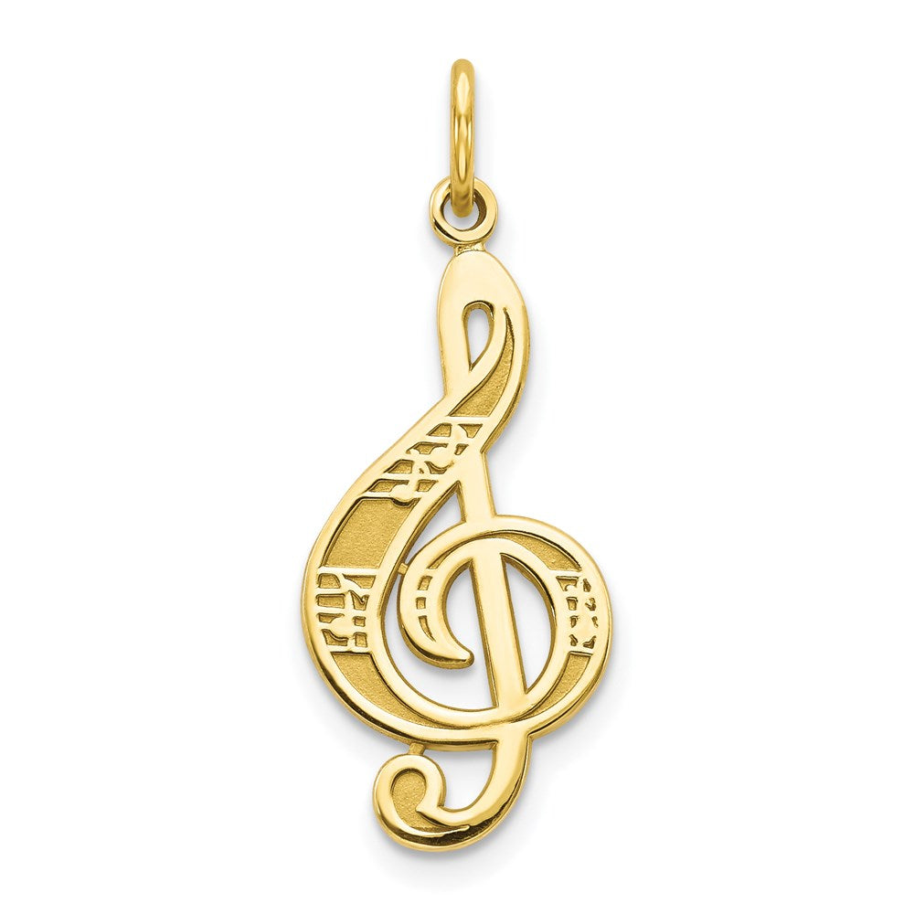 Million Charms 10K Yellow Gold Themed Treble Clef Charm