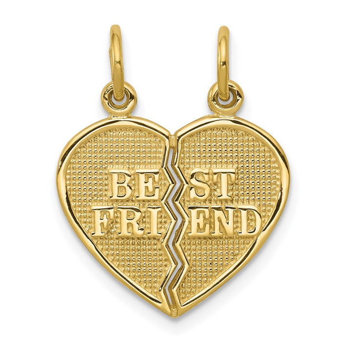 Million Charms 10K Yellow Gold Themed Best Friend 2 Piece Break-A-Part Charm