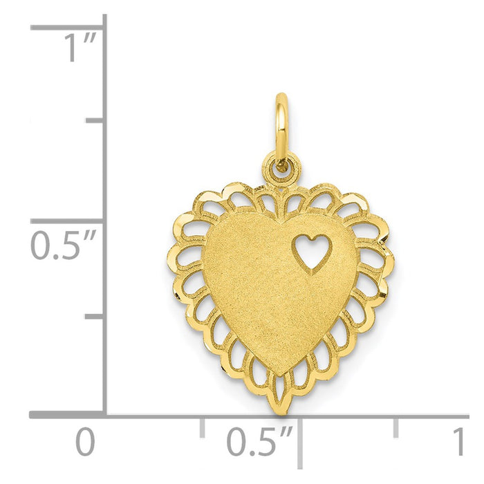 Million Charms 10K Yellow Gold Themed Heart Charm