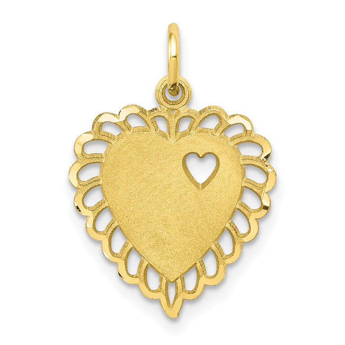 Million Charms 10K Yellow Gold Themed Heart Charm