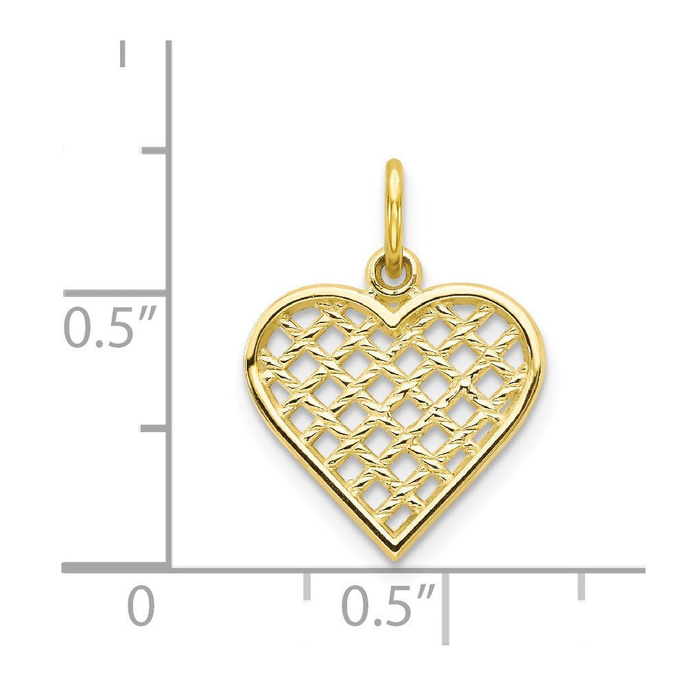 Million Charms 10K Yellow Gold Themed Heart Charm