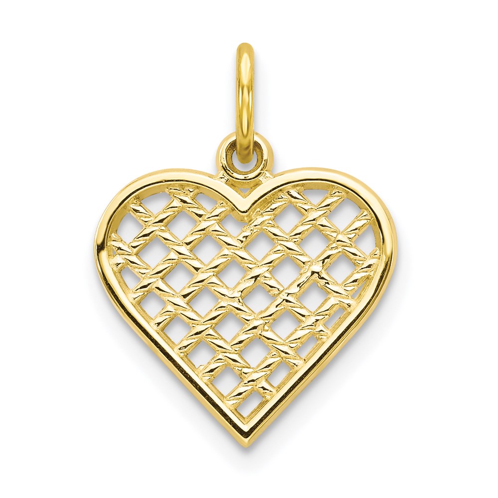 Million Charms 10K Yellow Gold Themed Heart Charm