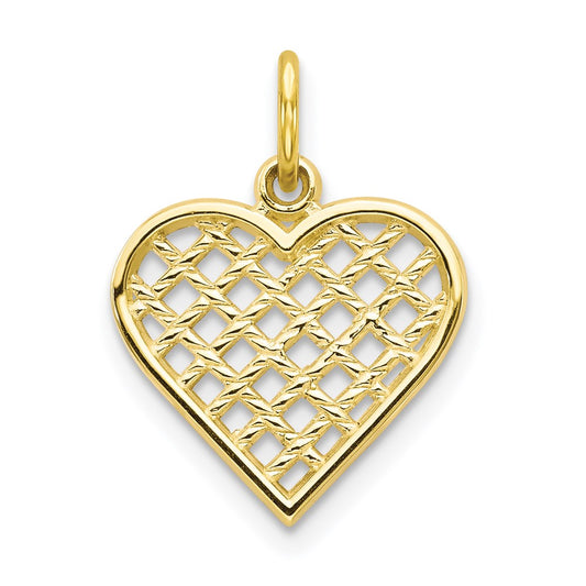 Million Charms 10K Yellow Gold Themed Heart Charm
