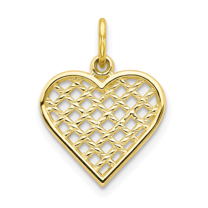 Million Charms 10K Yellow Gold Themed Heart Charm