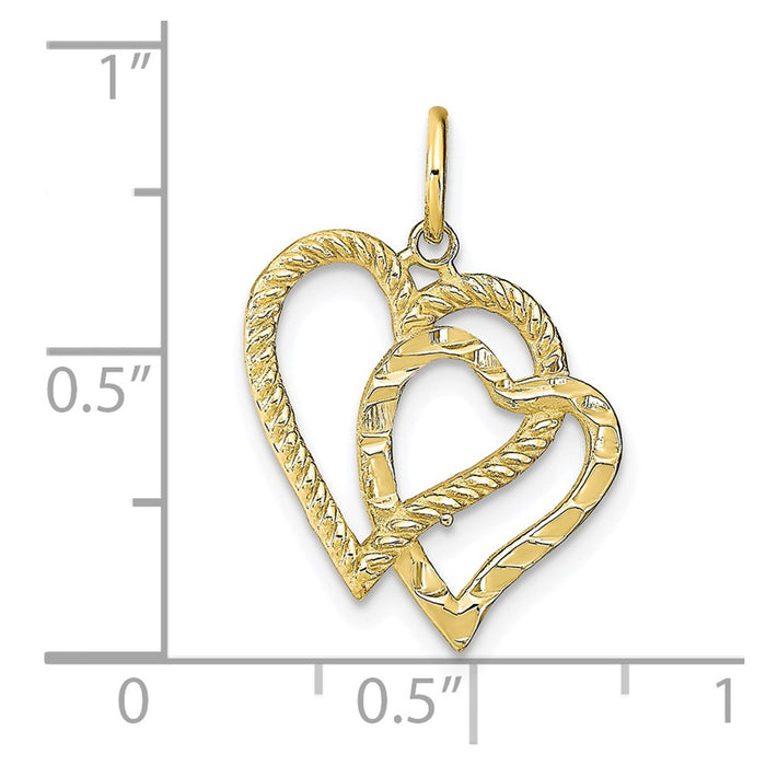 Million Charms 10K Yellow Gold Themed Heart Charm