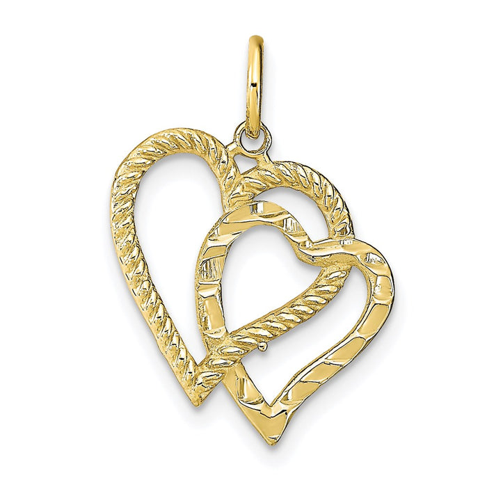 Million Charms 10K Yellow Gold Themed Heart Charm