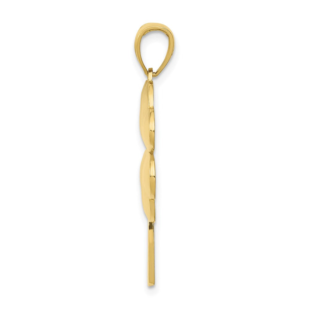 Million Charms 10K Yellow Gold Themed 4-Leaf Lucky Clover  Pendant