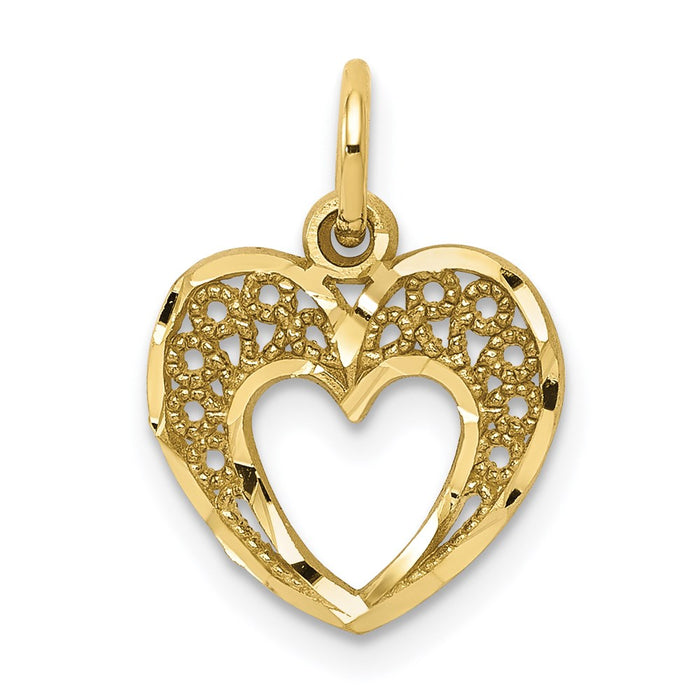 Million Charms 10K Yellow Gold Themed Heart Charm